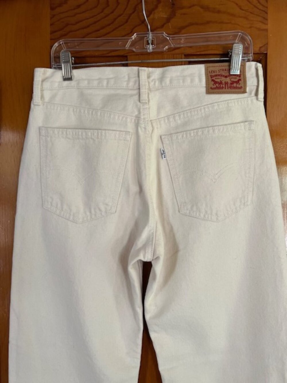 Levi’s Low Pro Cream Straight Stonewash Jeans Woman's W 27 - Picture 7 of 14
